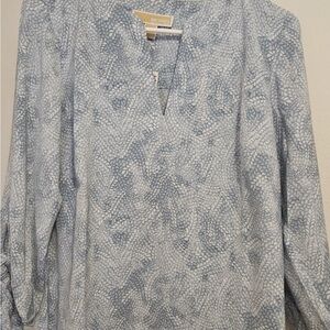 Michael Kors Blue Long Sleeve Blouse